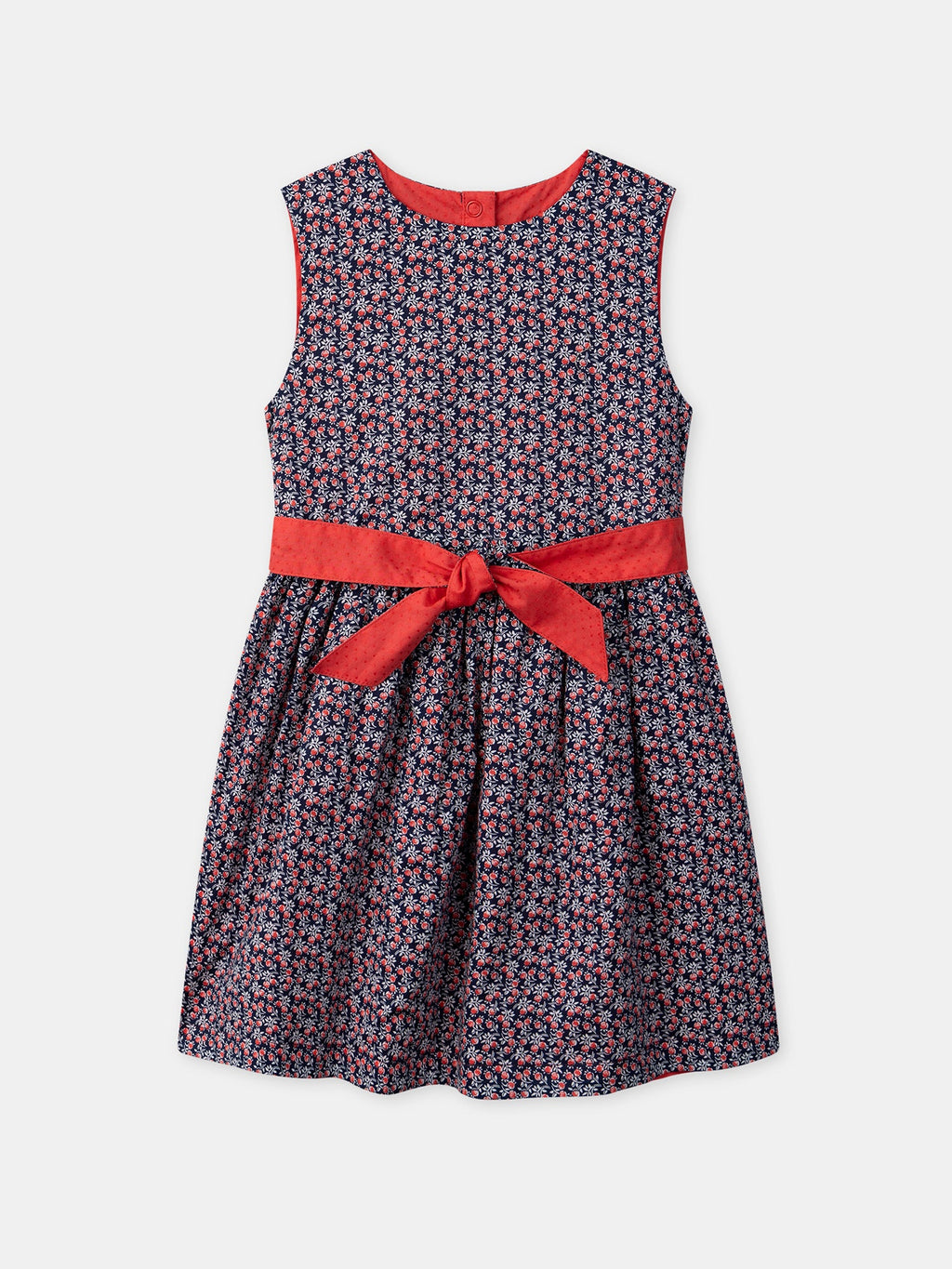 Robe réversible rouge ou imprimé fleuri Fille - 2