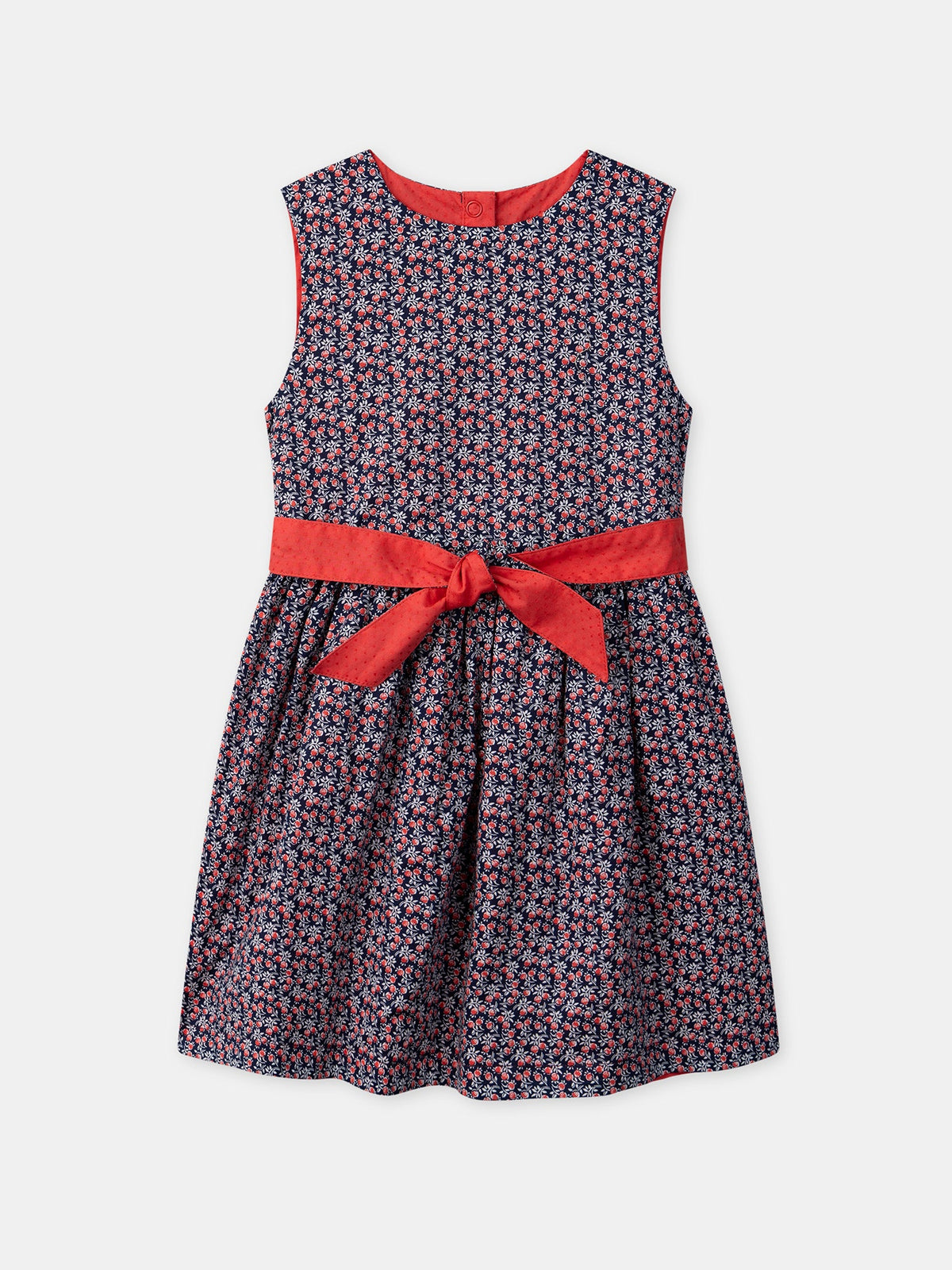 Robe réversible rouge ou imprimé fleuri Fille - 2