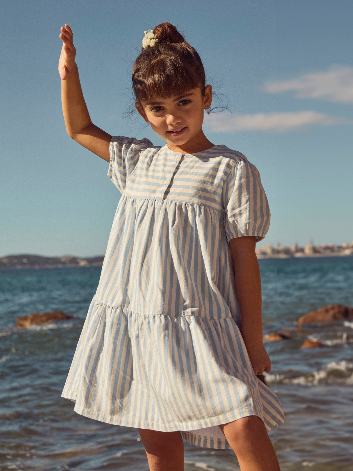 Robe à rayures bleues Fille - 2
