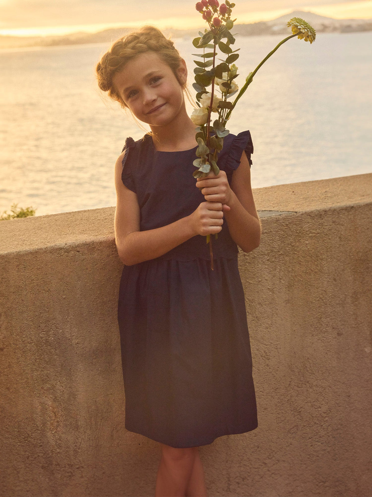 Robe bleue à broderies anglaises Fille - 2
