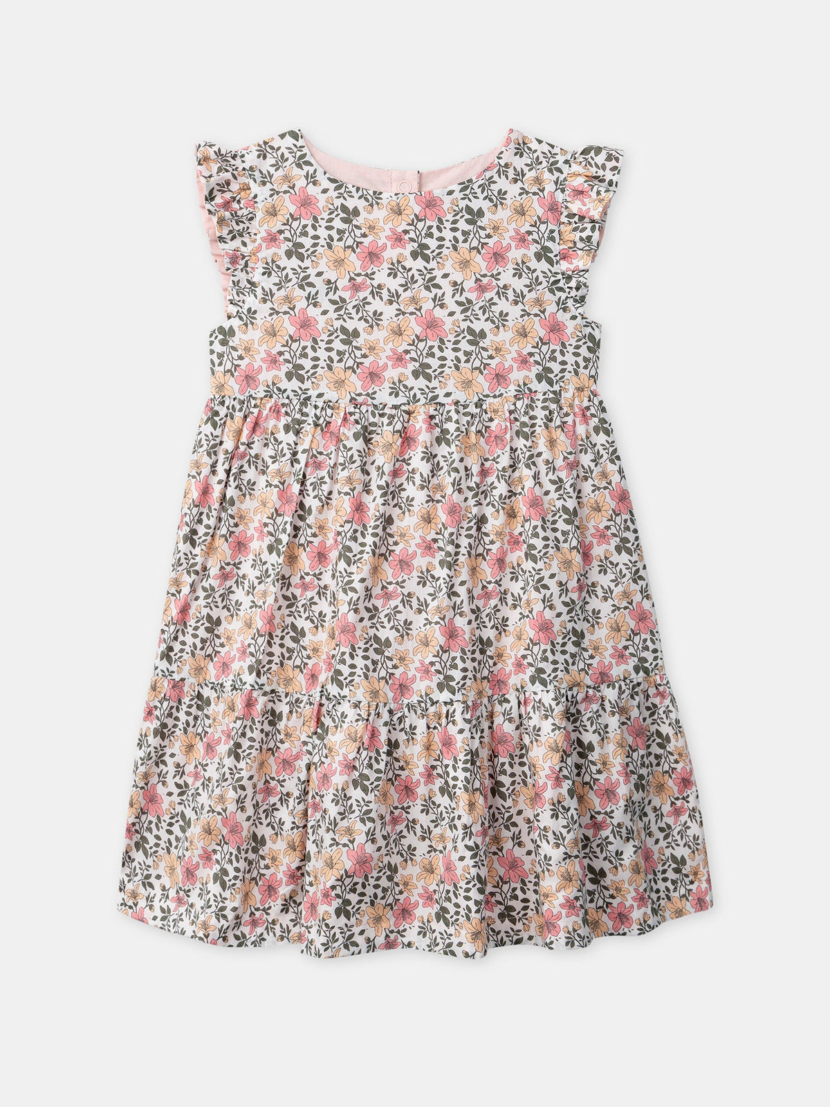 Robe réversible imprimé fleuri ou rose uni Fille - 1