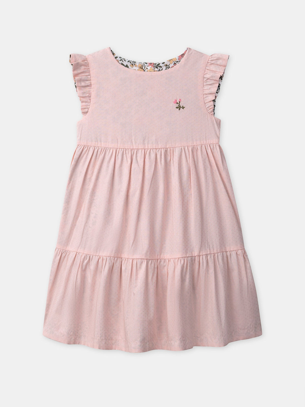 Robe réversible imprimé fleuri ou rose uni Fille - 2