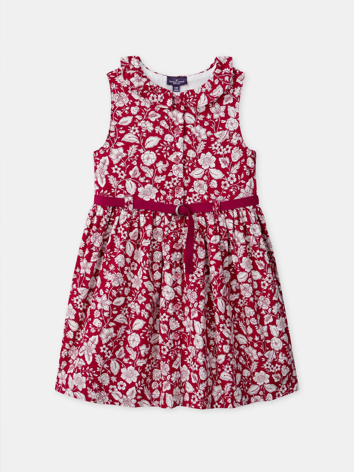 Robe fuchsia imprimé fleurs Fille - 1