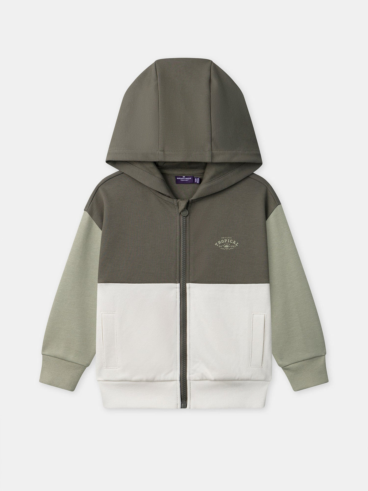 Gilet tricolore à capuche Garçon - 1