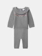 Ensemble pull et pantalon gris Naissance Fille - 1