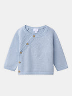 Ensemble haut en tricot bleu ciel + pantalon en tricot à rayures bleu ciel Naissance Garçon - 2