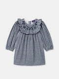 Robe vichy à volants et broderies fleurs Bébé Fille - 1