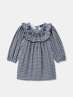 Robe vichy à volants et broderies fleurs Bébé Fille - 1