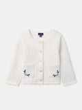 Cardigan écru à broderies fleurs Bébé Fille - 1