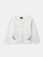 Cardigan écru à broderies fleurs Bébé Fille - 1