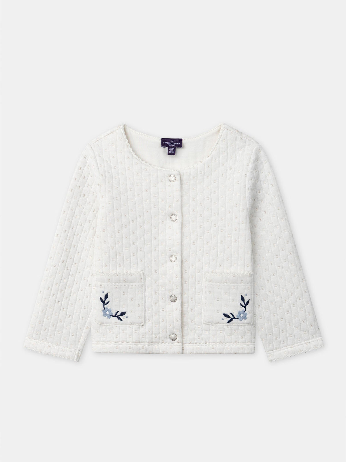 Cardigan écru à broderies fleurs Bébé Fille - 1