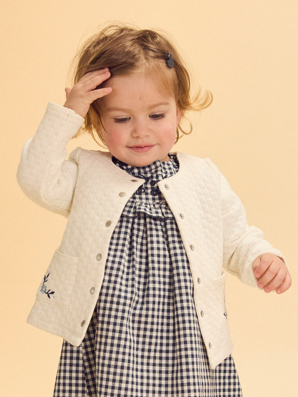 Cardigan écru à broderies fleurs Bébé Fille - 2