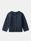 Cardigan bleu paon torsadé Bébé Fille - 1