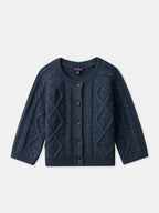 Cardigan bleu paon torsadé Bébé Fille - 1