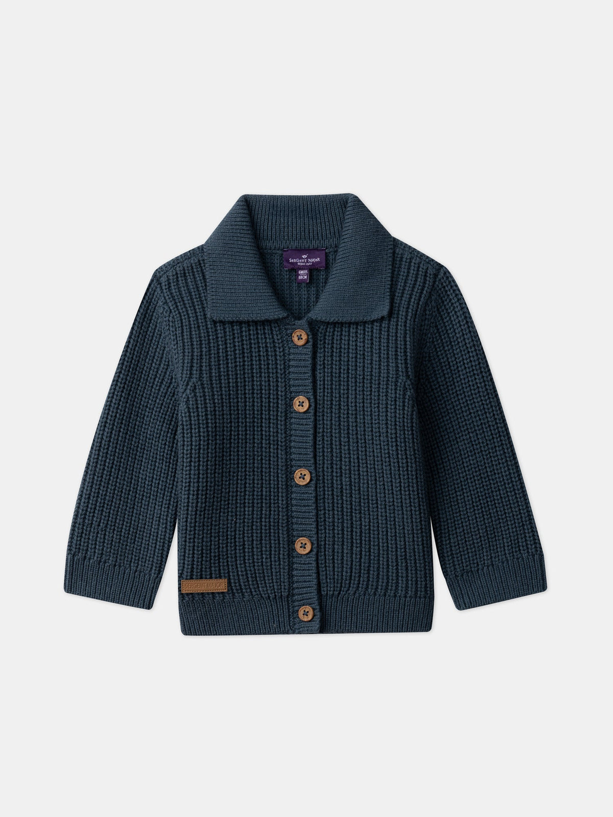 Cardigan bleu paon patch Sergent Major Bébé Garçon - 1