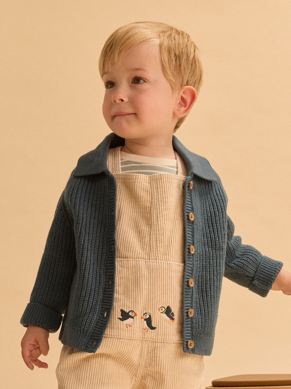 Cardigan bleu paon patch Sergent Major Bébé Garçon - 2