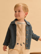 Cardigan bleu paon patch Sergent Major Bébé Garçon - 2