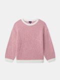 Pull rose en laine mélangée bicolore Fille - 1