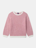 Pull rose en laine mélangée bicolore Fille - 1