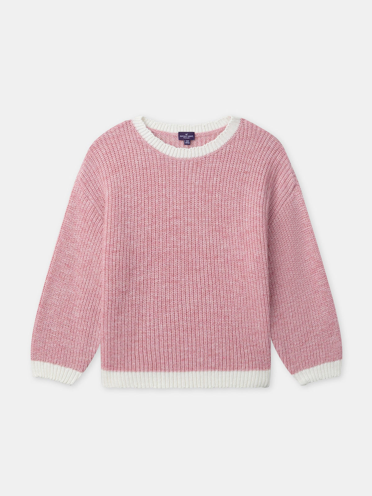 Pull rose en laine mélangée bicolore Fille - 1