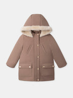 Parka noisette pailletée Fille - 1