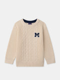 Pull écru avec patch "M" Garçon - 1