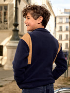 Gilet polaire zippé bleu marine à col Garçon - 2