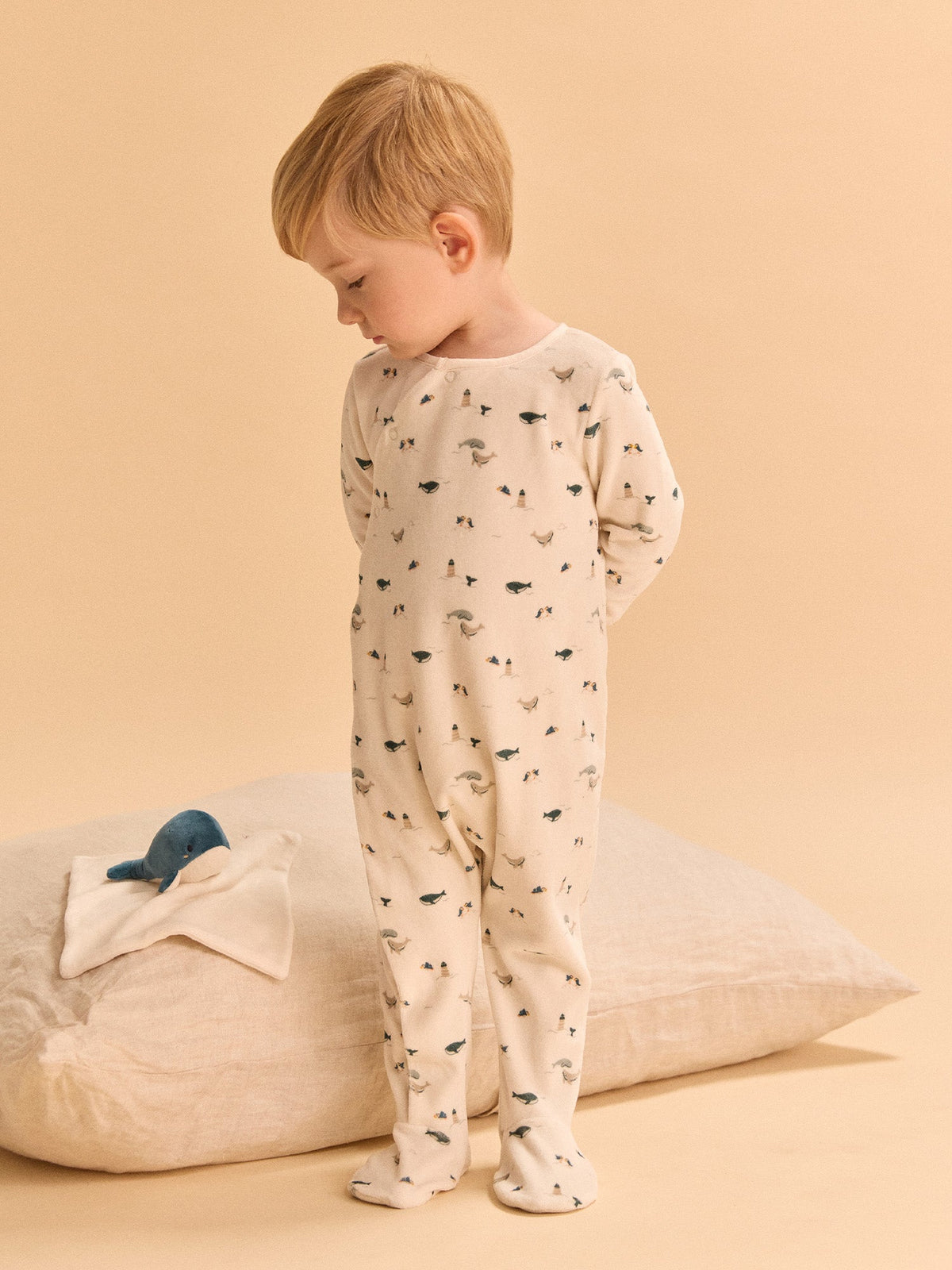 Dors-bien bleu baleines avec peluche Bébé Garçon - 2