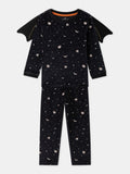 Pyjama d'Halloween noir + ailes de chauve-souris Garçon - 1