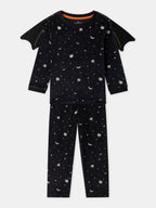 Pyjama d'Halloween noir + ailes de chauve-souris Garçon - 1