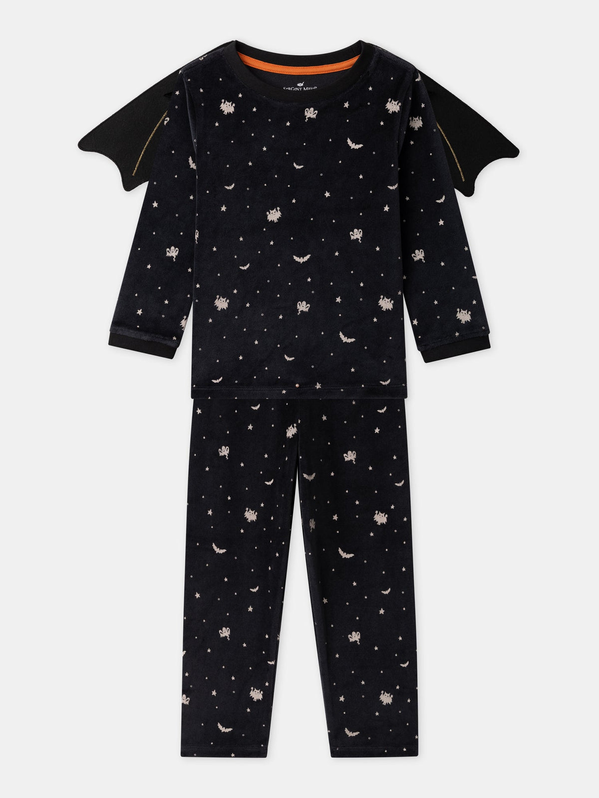 Pyjama d'Halloween noir + ailes de chauve-souris Garçon - 1