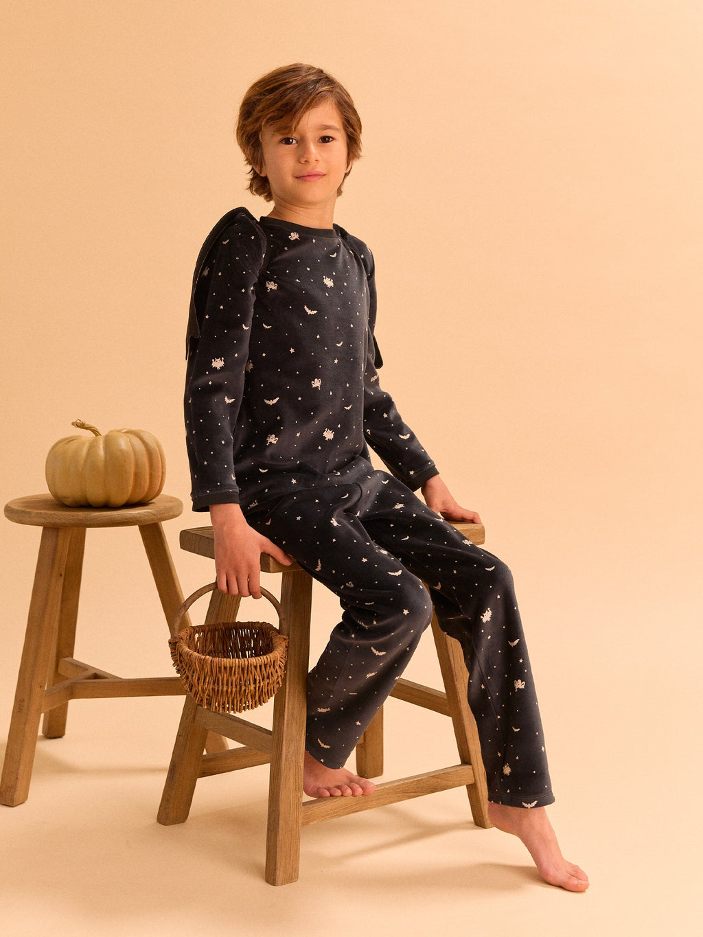 Pyjama d'Halloween noir + ailes de chauve-souris Garçon - 2