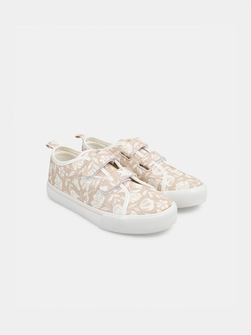Basket beige imprimé fleuri Fille - 1